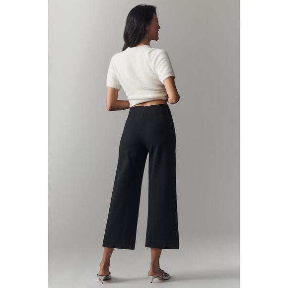 Anthropologie X Maeve The Colette Cropped Rhinestone Pocket Pants Black Size 27 - Picture 4 of 11